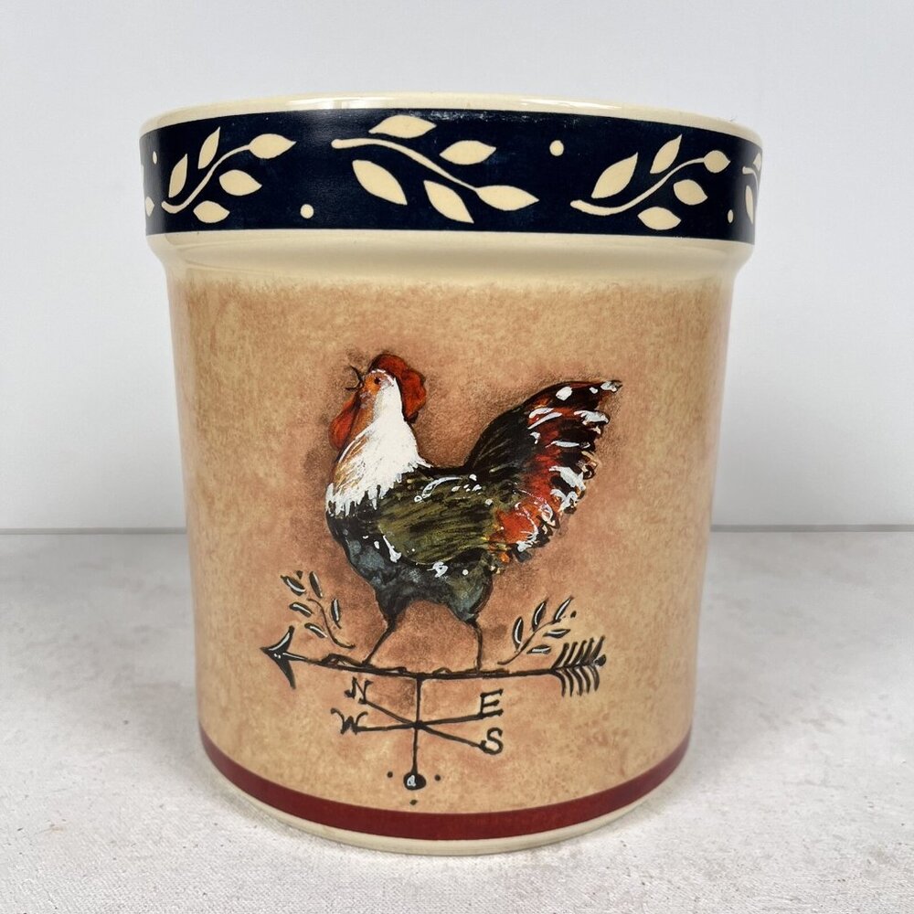 Rooster CANISTER JAR Susan Winget JC Penney chicken weathervane cottagecore